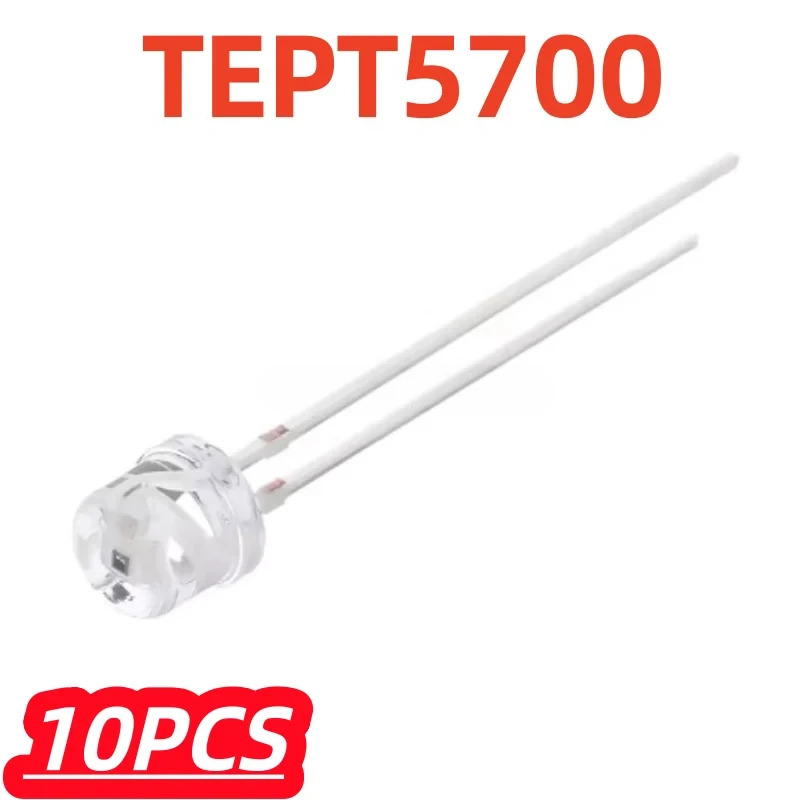 TEPT5700 Phototransistor 5mm 570nm 50° View Angle Ambient Light Sensor Through Hole Optical Detector Electronic Component 10Pcs