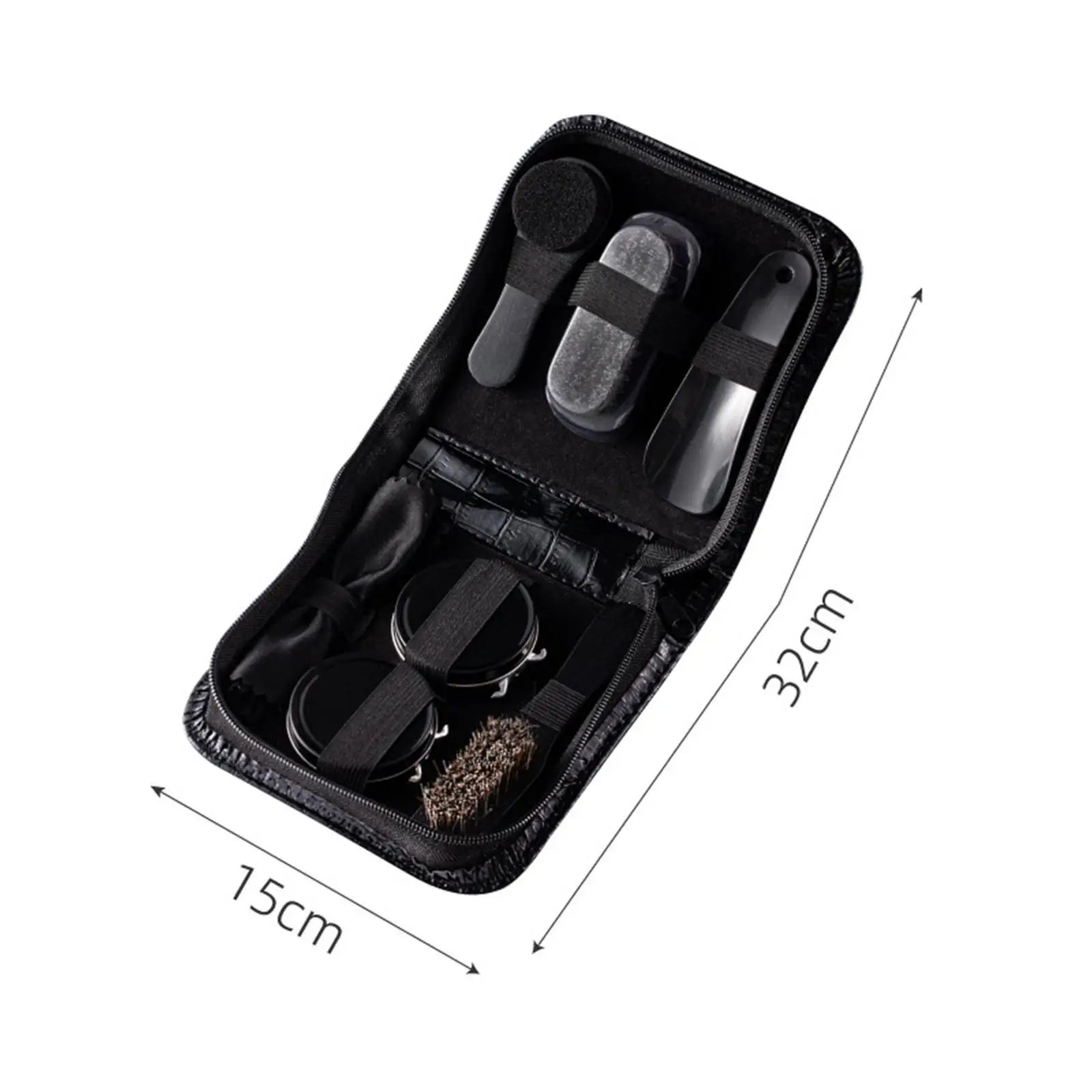 Multifunctional Shoe Care Cleaning Kit with Polish Brush Storage Case for PU Leather Shoes Boots Maintenance