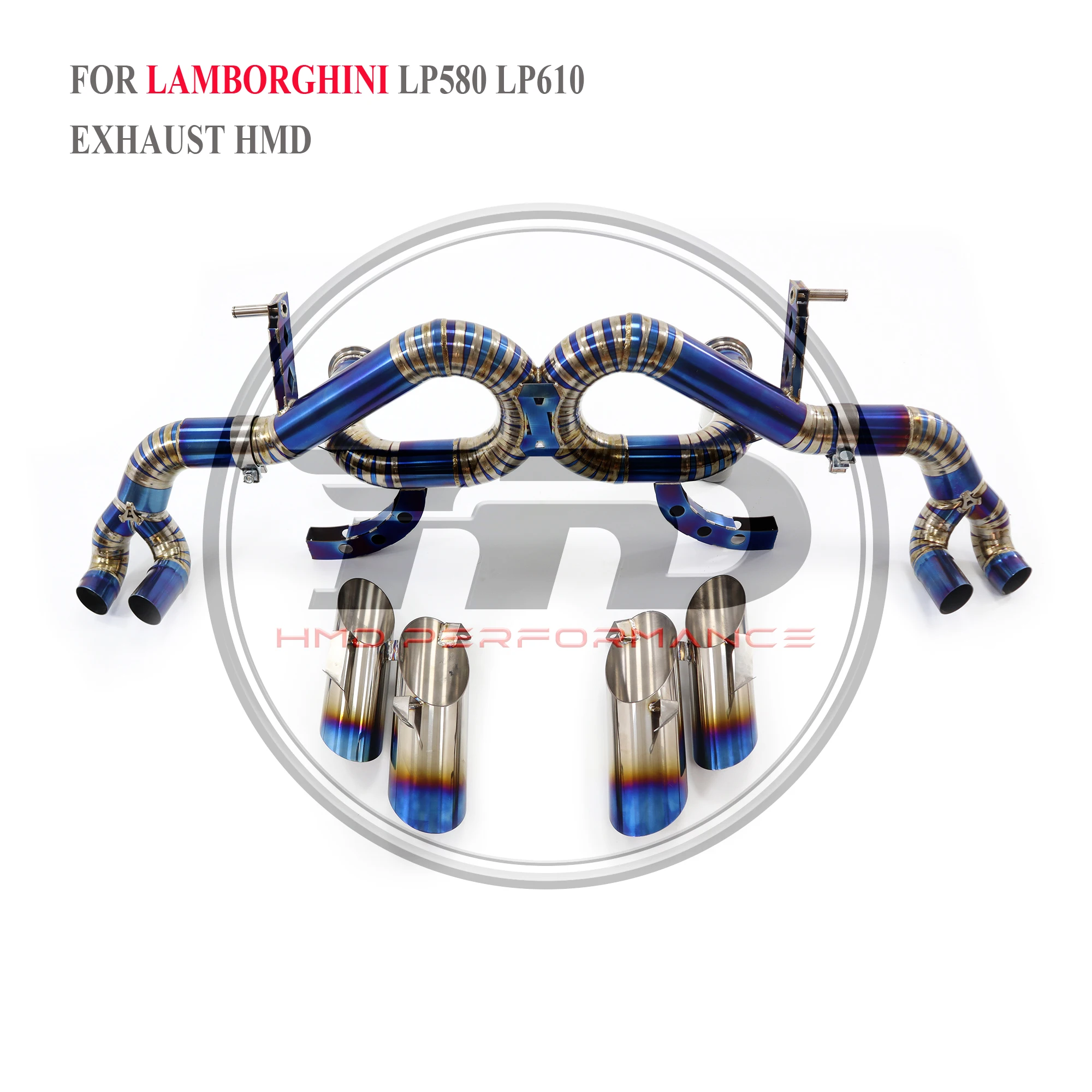 HMD Titanium Exhaust System Performance Catback for Lamborghini Huracan LP580 LP610 Without Valve And Muffler With Tips