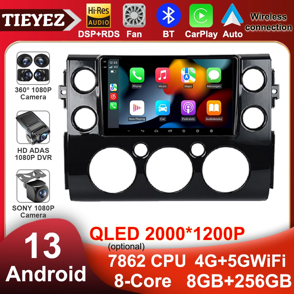 

9“ Android 13 Car Radio Wireless Carplay For Toyota FJ Cruiser J15 2006 - 2020 Multimedia Video GPS Navigation Player LTE DSP 4G