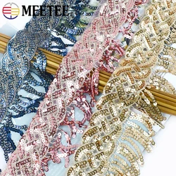 2/5 Metri Meetee 8 centimetri Paillettes Nappa Frangia Vestito Latino Lace Trim Nastro Danza Farbic Taglio Indumento Accessori Per Cucire FAI DA TE