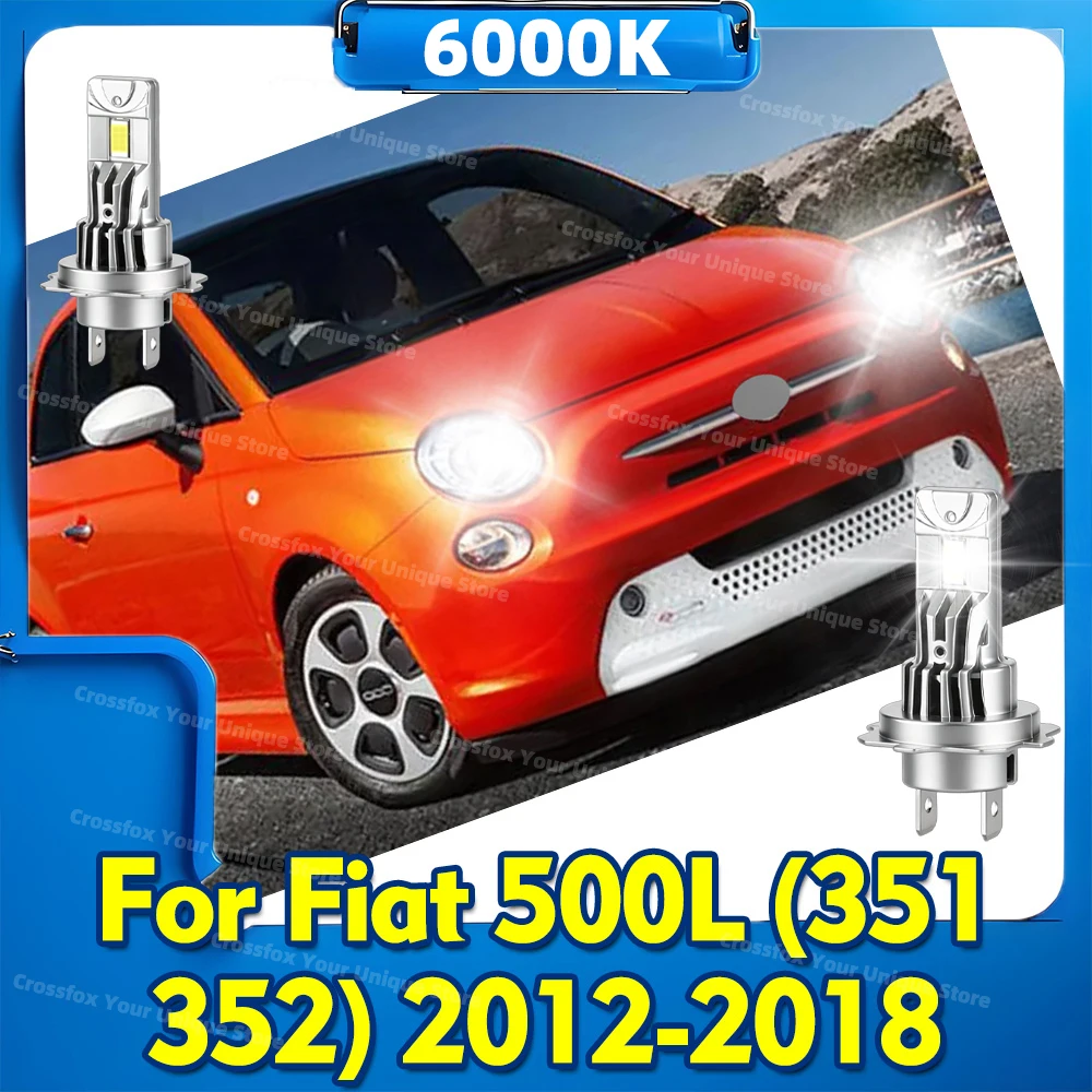 

2x сверхяркие светодиодные лампы CSP H7 30000LM для Fiat 500L (351 352) 2012 2013 2014 2015 2016 2017 2018, 6000K
