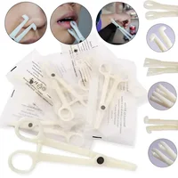 Alicates para perforación corporal desechables, abrazadera para Piercing acrílico para cuerpo, oreja, labio, ombligo, nariz, lengua, tabique, herramienta para Piercing, 25/12 Uds.