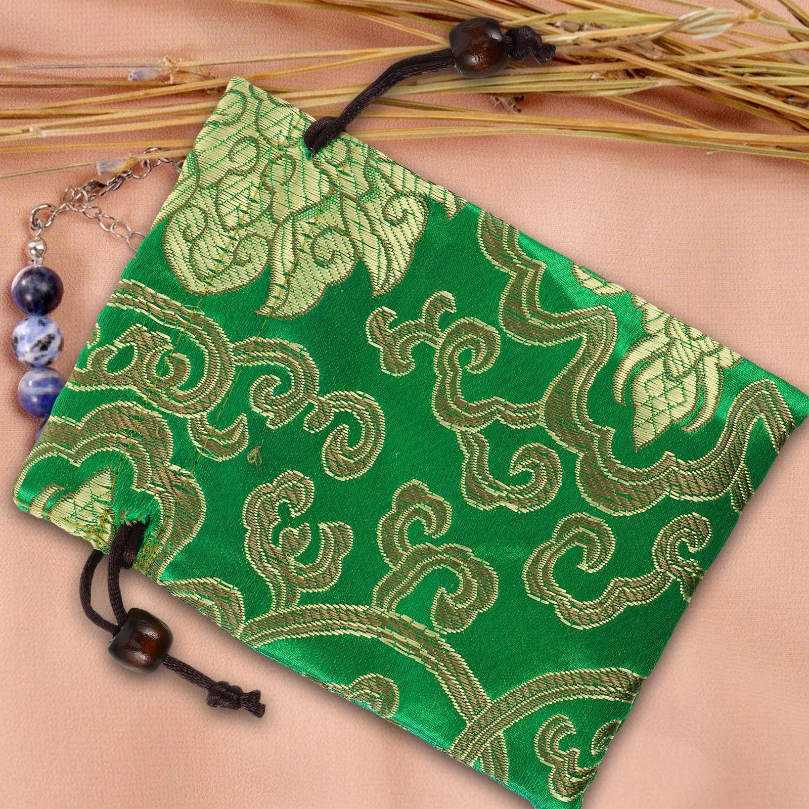 

Singing Bowl Storage Bag Silk Pouch Durable Materials Drawstring Closure Multifunctional Design Portable Lightweight Chinese