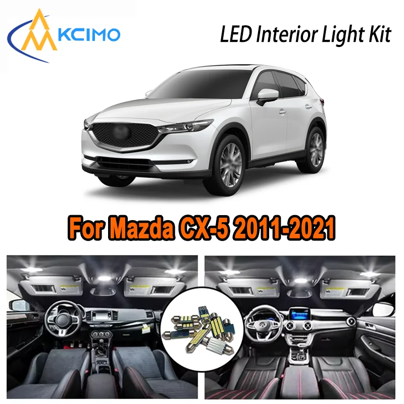 

For Mazda CX-5 2011-2021 2012 2013 2014 2015 2016 2017 2018 LED Interior Dome Map Trunk Light Kit Car Led Lamps Canbus No Error