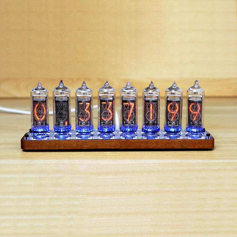 Former Soviet Union IN14 Glow Tube Digital Clock Solid Wood Nostalgic Retro Fate Stone Gate High-End Gift For Boyfriend