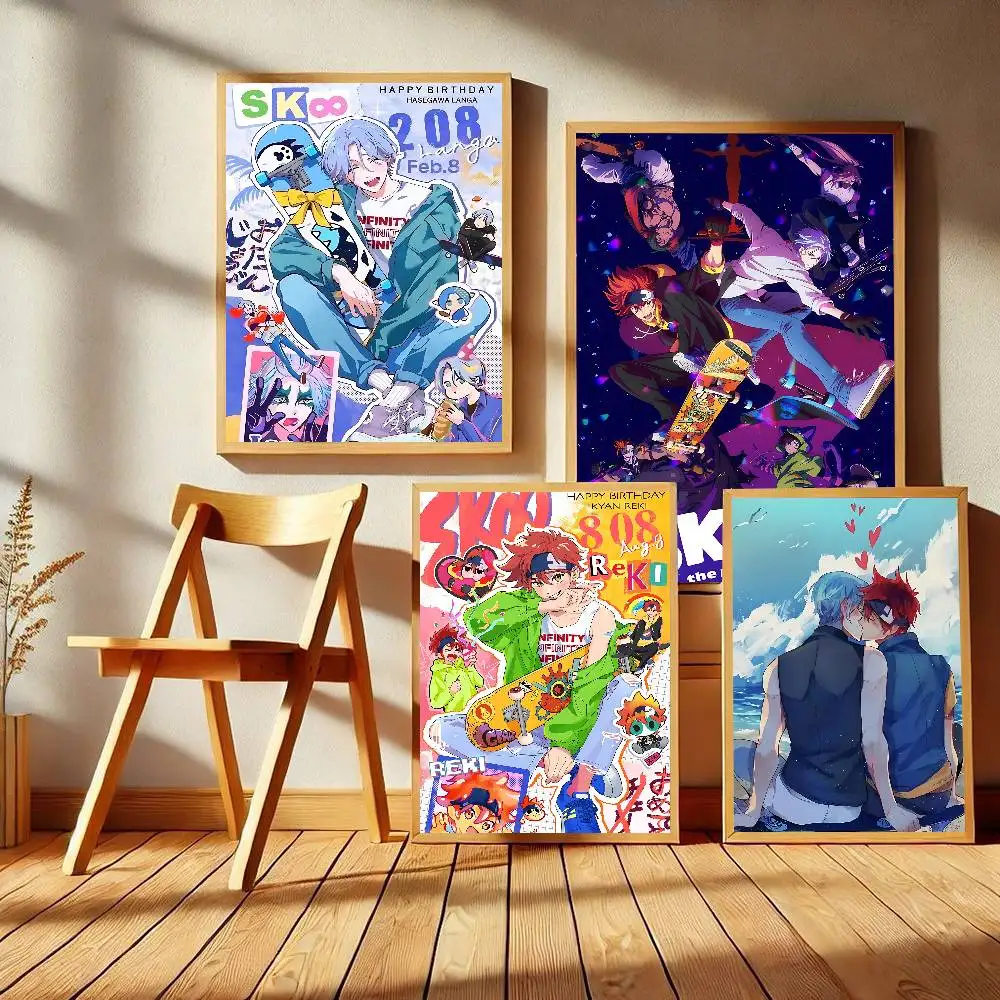 S-SK8S the Infinity CARTOON Whitepaper Poster Waterproof Paper Sticker Coffee House Bar Posters Wall Stickers