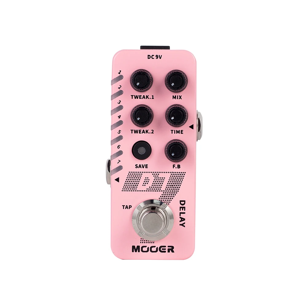 

MOOER D7 Guitar Effect Pedal Digital Delay 6 Customizable Digital Delay Effects Built-in 150s LOOPER Led Indicating Guitar Parts