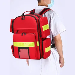 Outdoor Emergency Rescue First Aid Kits Large Capacity Medical Bag Empty Waterproof Reflective 2L Oxygen Tank ECG Backpack