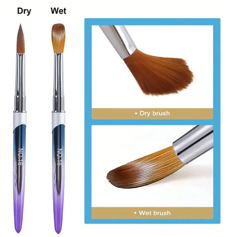 4Pcs Acrylic Nail Brush Set Acrylic Powder Brush Poly Extension Gel Brush Nail Polish Carving Pen For Women Home Solon Diy Nail