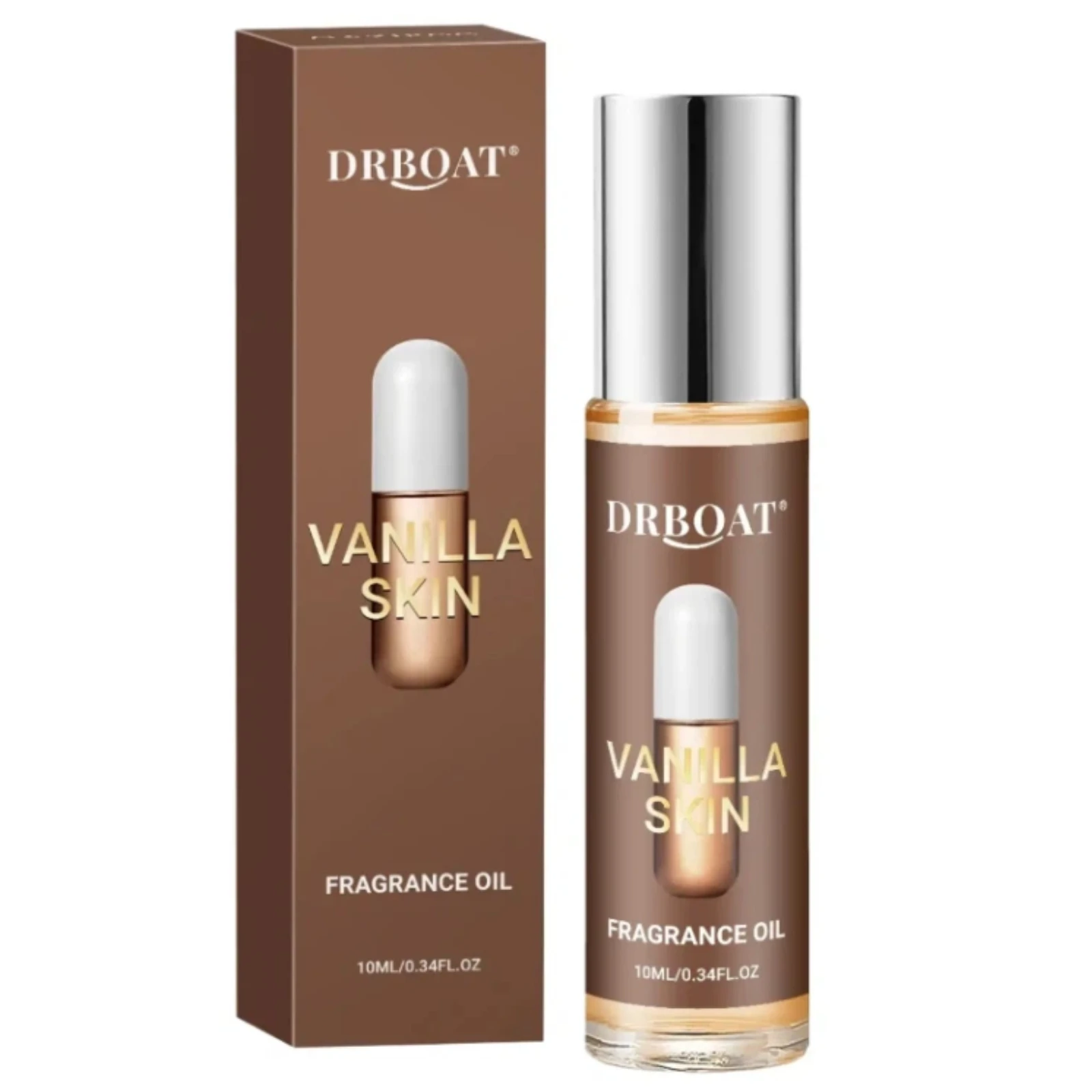 Vanilla Skin Pheromone Oil - Roll Rich Gourmand Perfume Oil, Eduring Scent, Vanilla, Amber, Pink Pepper, 10ml for Leisure & Date