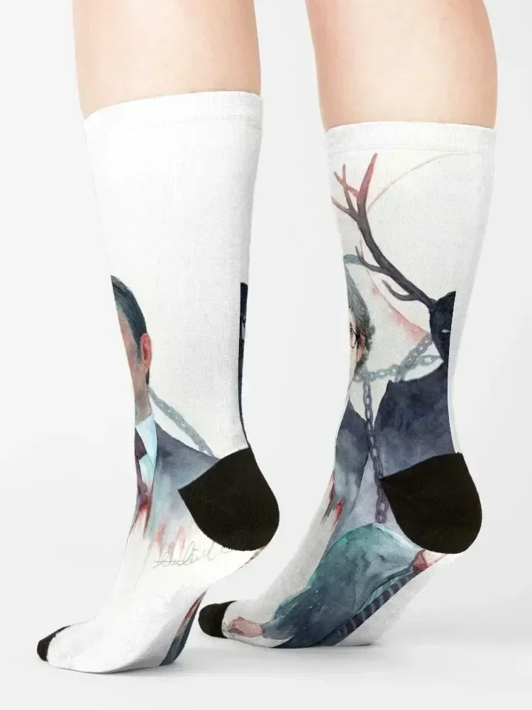 Hassun / Hannibal S2E03 / Hannigram Aquarell Socken Knöchel professionelle Laufen Sport und Freizeit Socken Mädchen Herren