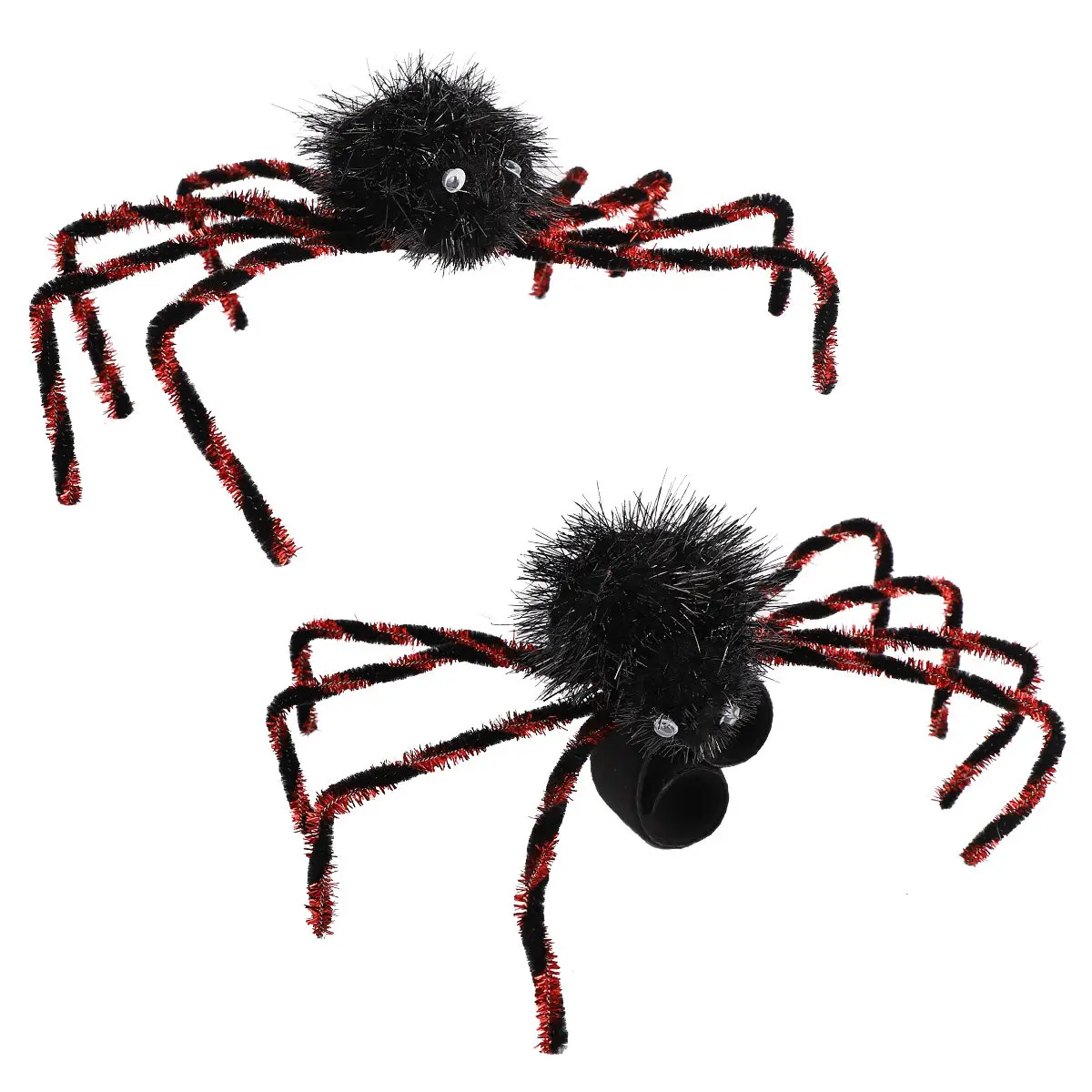 1Set Halloween Spider Decoration Black Brooch Slap Bracelet Bendable Tentacles Creepy Costume Accessory Spider Decoration