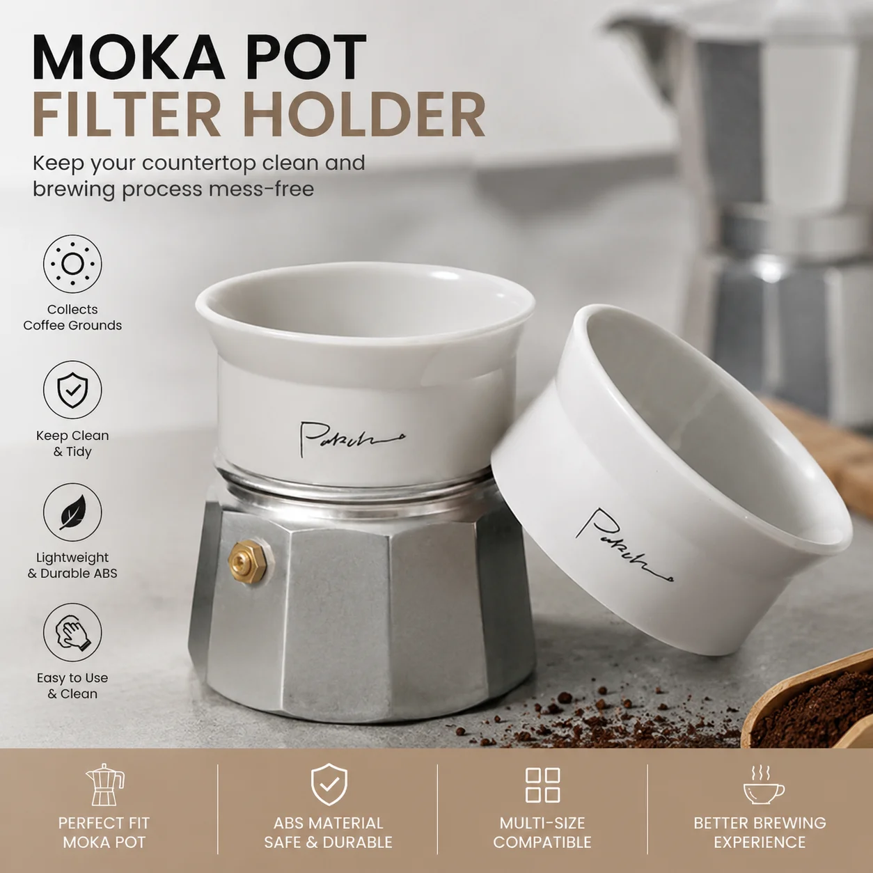 Dosing Funnel Ring - Coffee Dosing Funnel for Moka Pot