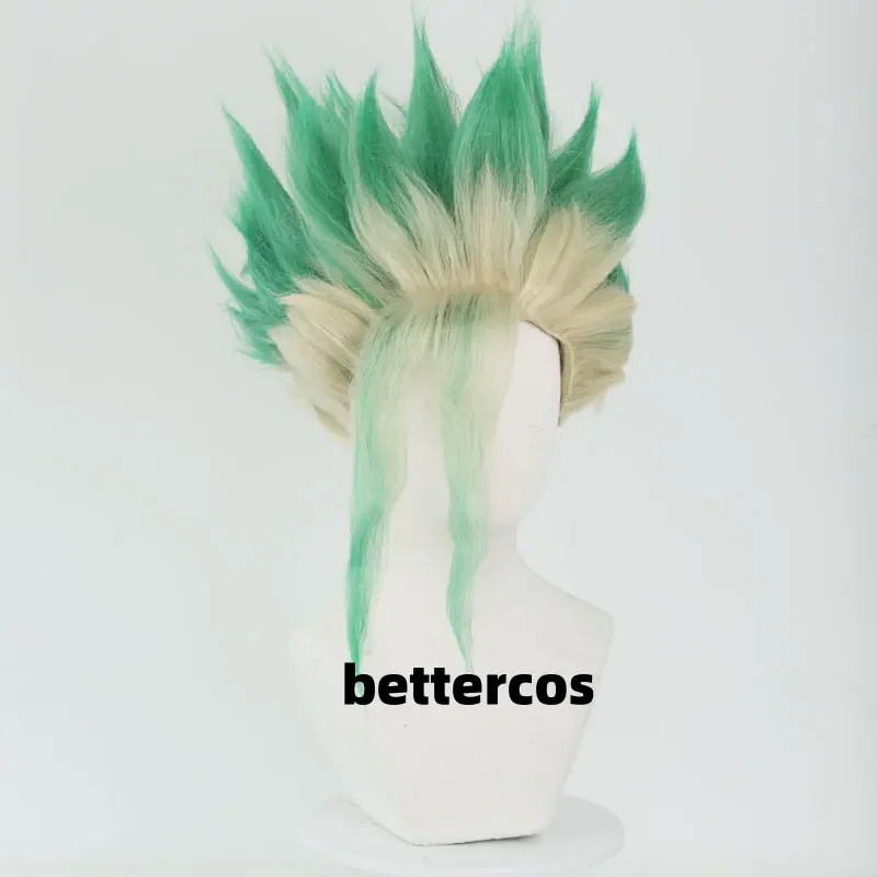 Anime Stone Senku Ishigami Cosplay Wig Kohaku Senku Ishigam Green Hair For Hallowmas Carnival Adult Prop