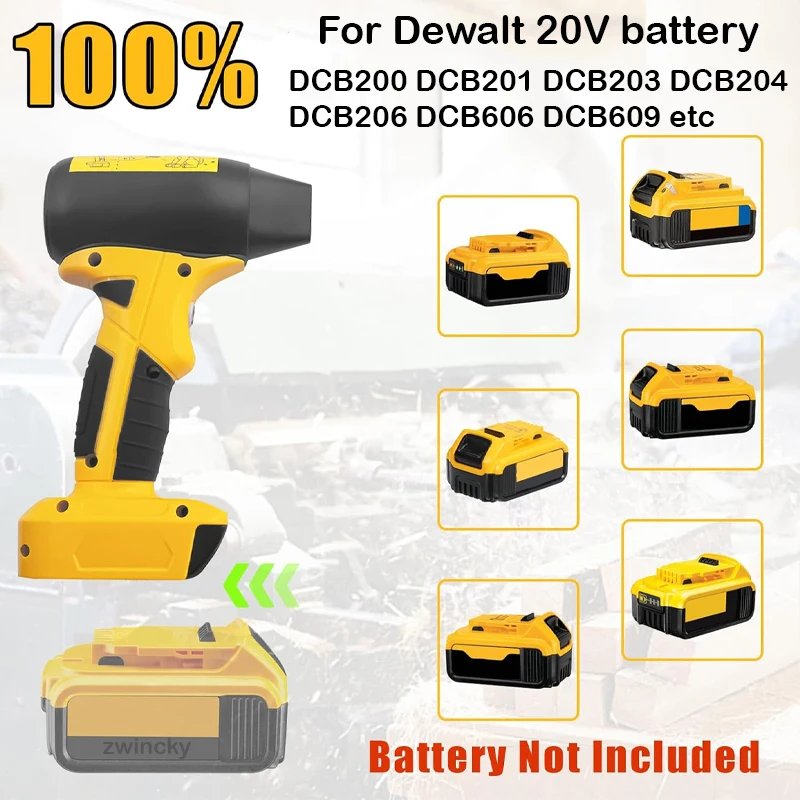 130000RPM Blower Fan Cordless Blower For Dewalt 18-20V Battery Portable Handheld Turbo Jet Fan Blowers For DCB200 DCB201 DCB203