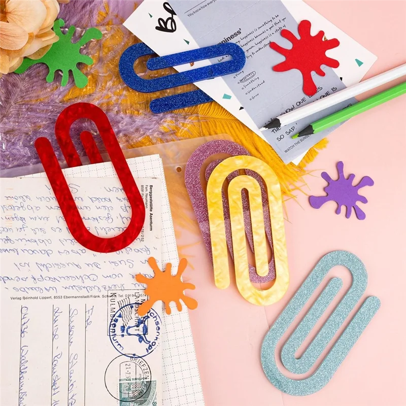 Professional Decorative Jumbo Paper Clips Acrylic Paper Clips Glitter Paperclip Decorative Paper Clips