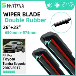 Double Rubber Car Wiper Blades for Toyota Tundra Sequoia 2007-2017 Front Rubber Accessories 2011 2012 2013 2014 2015 2016 2017