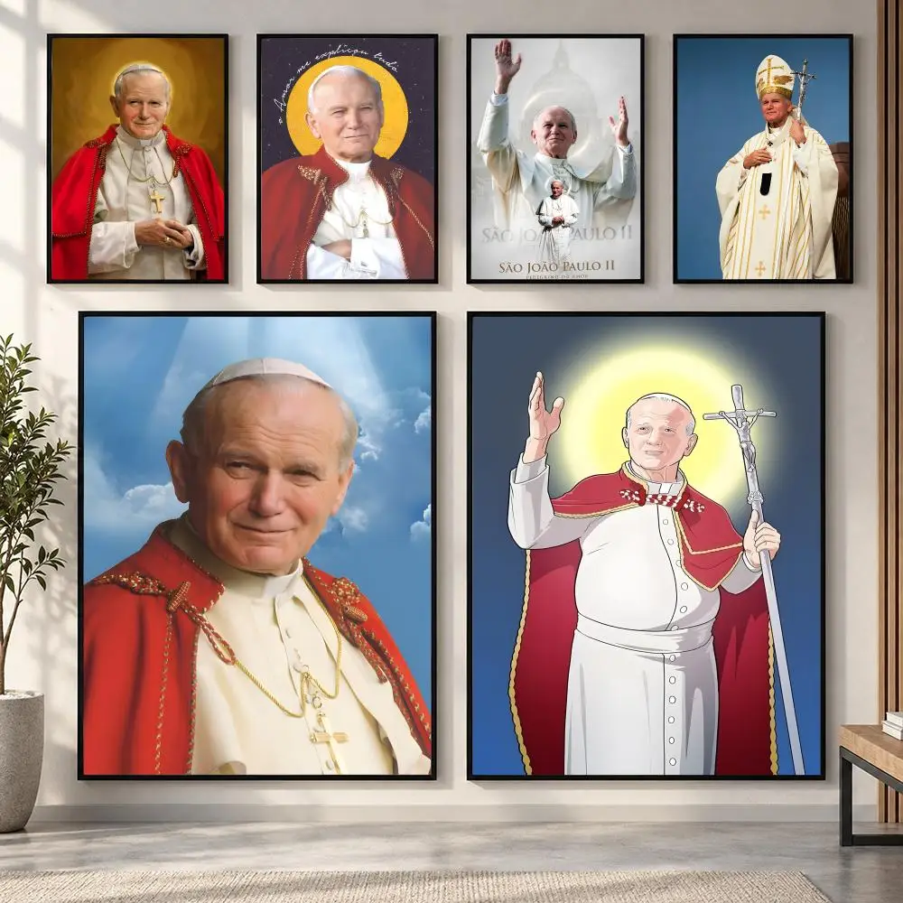 Pope John Paul II Poster HD art sticky wall waterproof home living room bedroom bar aesthetic decoration