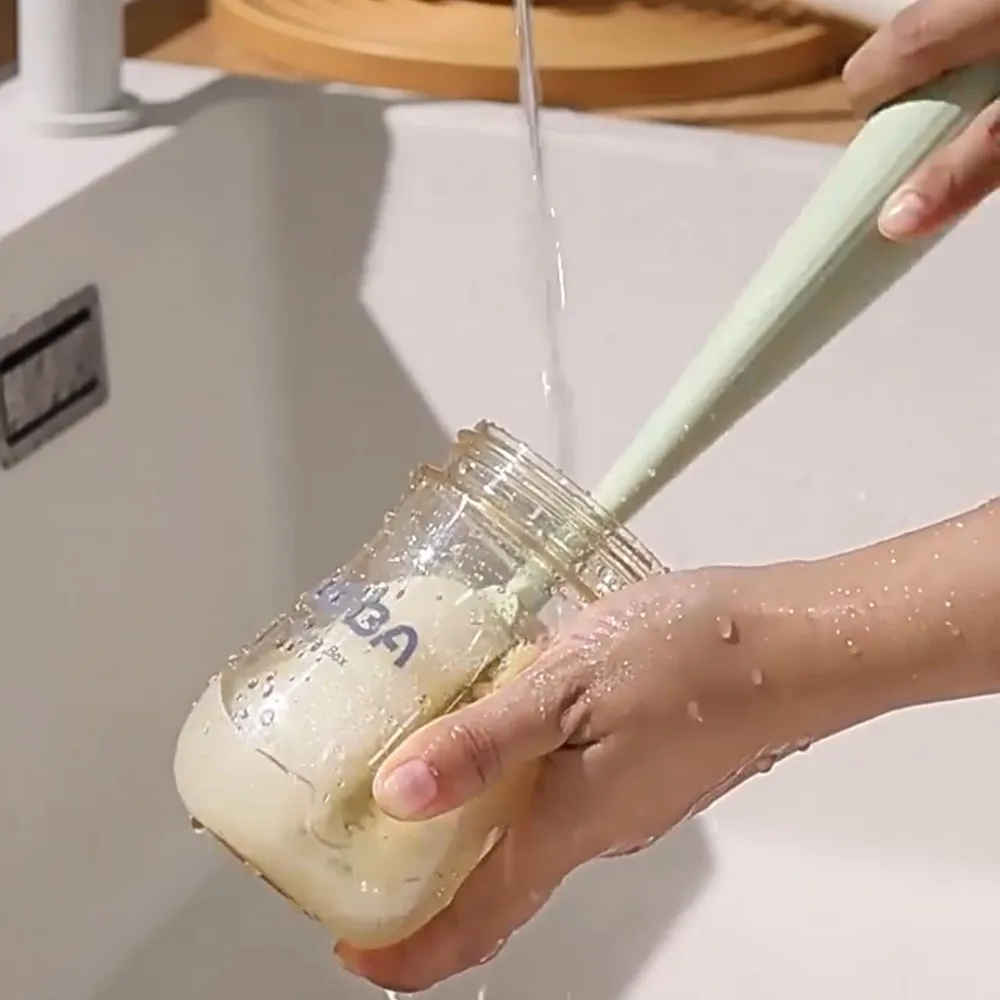 

Многоцелевой инструмент для мытья чашек 5-в-1, длинная ручка, вращение на 360 градусов, щетка для чистки детских бутылочек, удобный очиститель бутылочек с водой