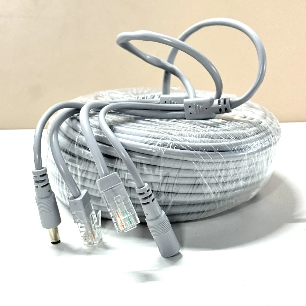 Cavo di alimentazione Lan RJ45 + DC 12V 5M/10M/15M/20M/30M Cavo di prolunga di rete 2 in 1 per sistema di telecamere di sicurezza IP