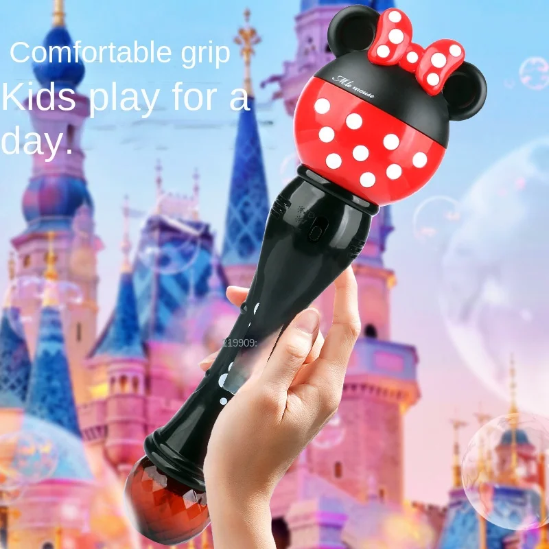 Mickey Cartoon Nieuwe Bubble Machine Jongens en Meisje Magische Stok Speelgoed Nieuwe Mickey Mouse Minnie Elektrische Zeepbellen Cadeau voor kinderen