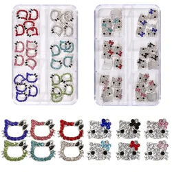 60/30/10PCS Sanrio Nail Charms Alloy Full Diamond Jewelry 3D Hello Kitty Nail Art Rhinestone Charms Crystal Cartoon Manicure