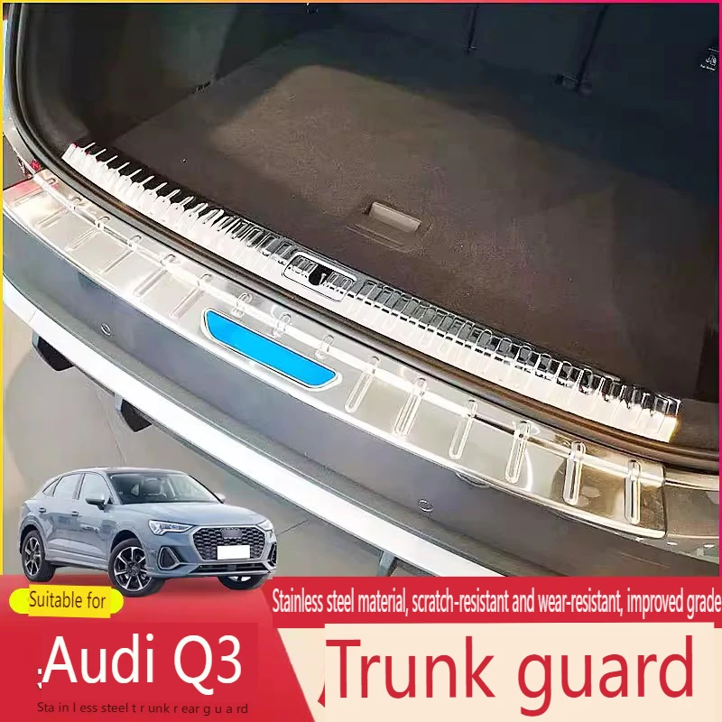 For Audi Q3 Sportback 2020 20212022 2023 2024 Car Trunk Scuff Plate Protection Cover Rear Door Sill Decoration Sticker Exterior