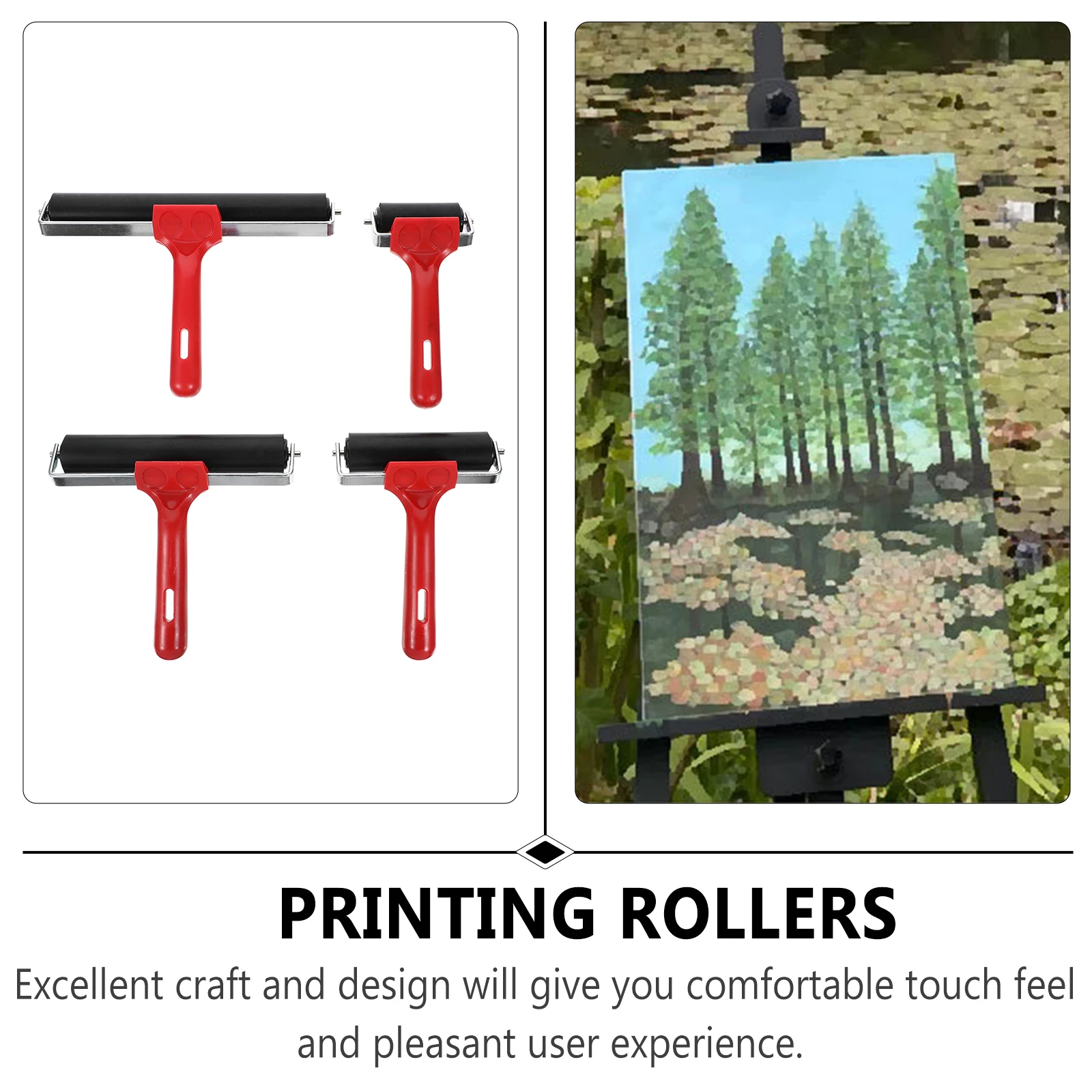 

4pcs Rubber Drill Roller Premium Quality Nonslip H Stamping Ink Applicator Printing Tool Craft Art Projects Scrapbook Decor