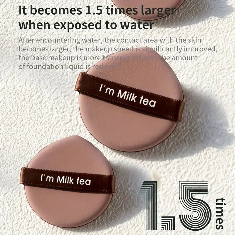 Esponjas de maquillaje con cojín de aire, 7 Uds., con caja de almacenamiento, redondas/en forma de gota de agua, esponja reutilizable, uso seco y húmedo, herramientas para cosméticos