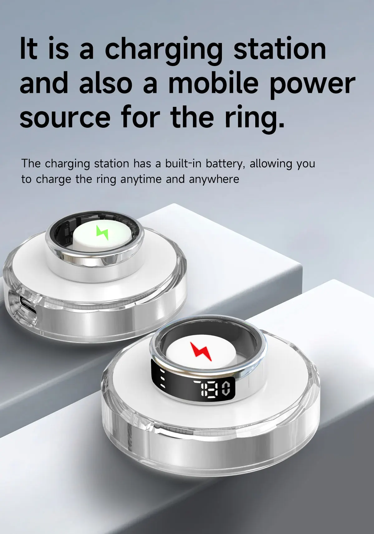 Smart Ring Health Fitness Tracker Heart Rate Sleep Monitor 5Atm Waterproof Smart Jewelry for Men Women