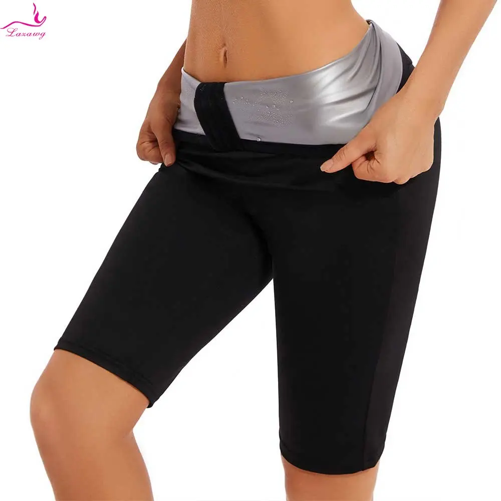 

LAZAWG Sauna Pants for Women Sweat Shorts Weight Loss Sportwear Fitness Slimming Tight Body Shaper Sports Workout Fat Burner