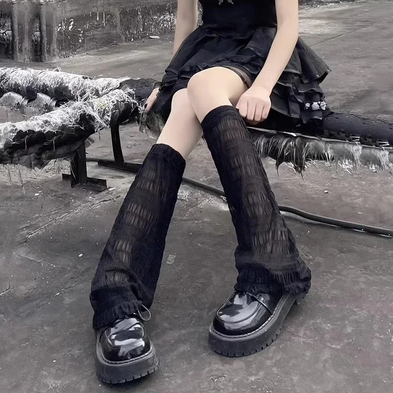 Y2k Leg Warmers JK Japanese Style Mesh Lace Socks Stockings Women Lolita Girls Kawaii Cute Knee Socks Leg Warmer Sun Protection