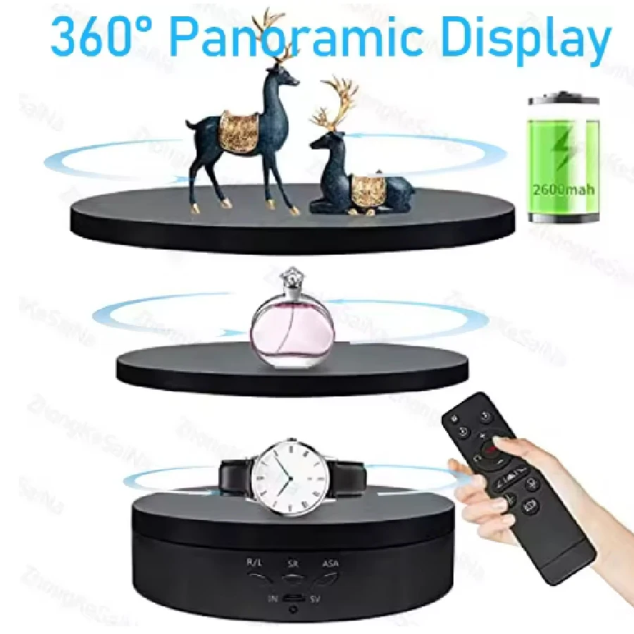 

3 in 1 Electric Rotating Display Stand 360 Degree USB/Battery Turntable Holder Jewelry Display Stand Base for Photography Shoot