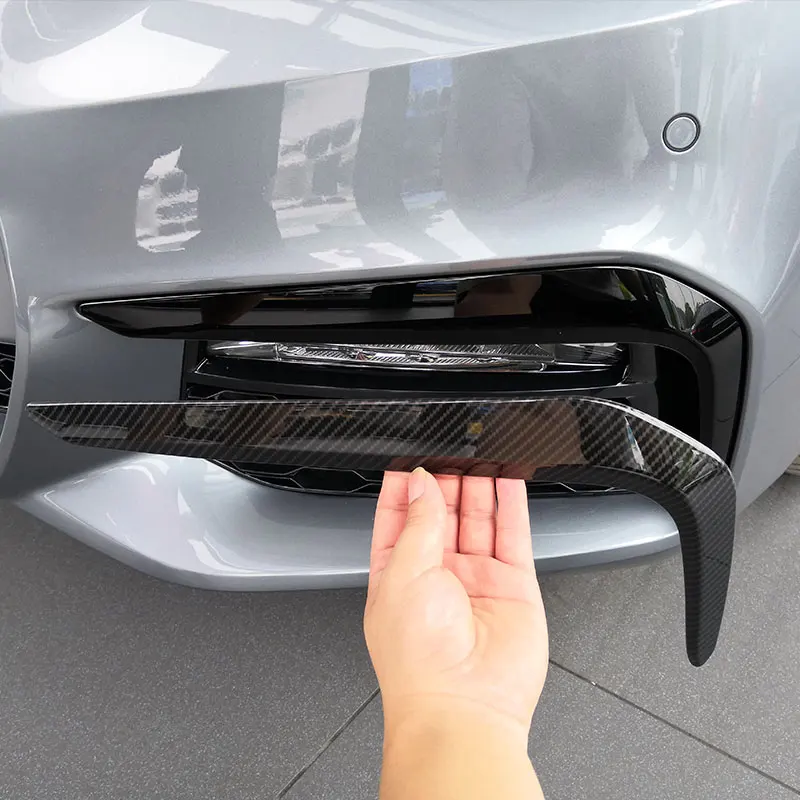 

For BMW 5 Series sports G30 530liM 2018-2022 ABS carbon fiber/Silver Car Front Fog Light Lamp Cover trim sticker Car Accessories