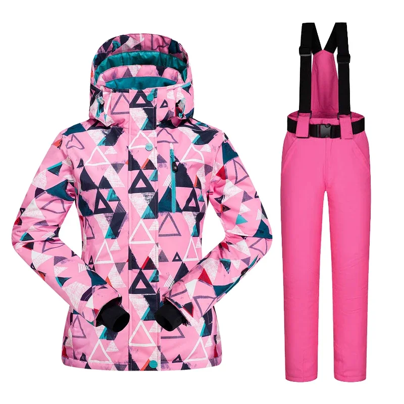 New Ski Suit Women's Winter Female Snowboard Jackets and Pants Warm Waterproof Winproof Female Outdoor Skiing Overalls