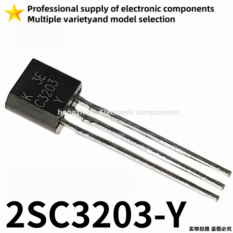 100 peças nova qualidade c3203 2sc3203-y 2sc3203 transistor de inserção direta to-92 npn tipo áudio transistor de baixa potência