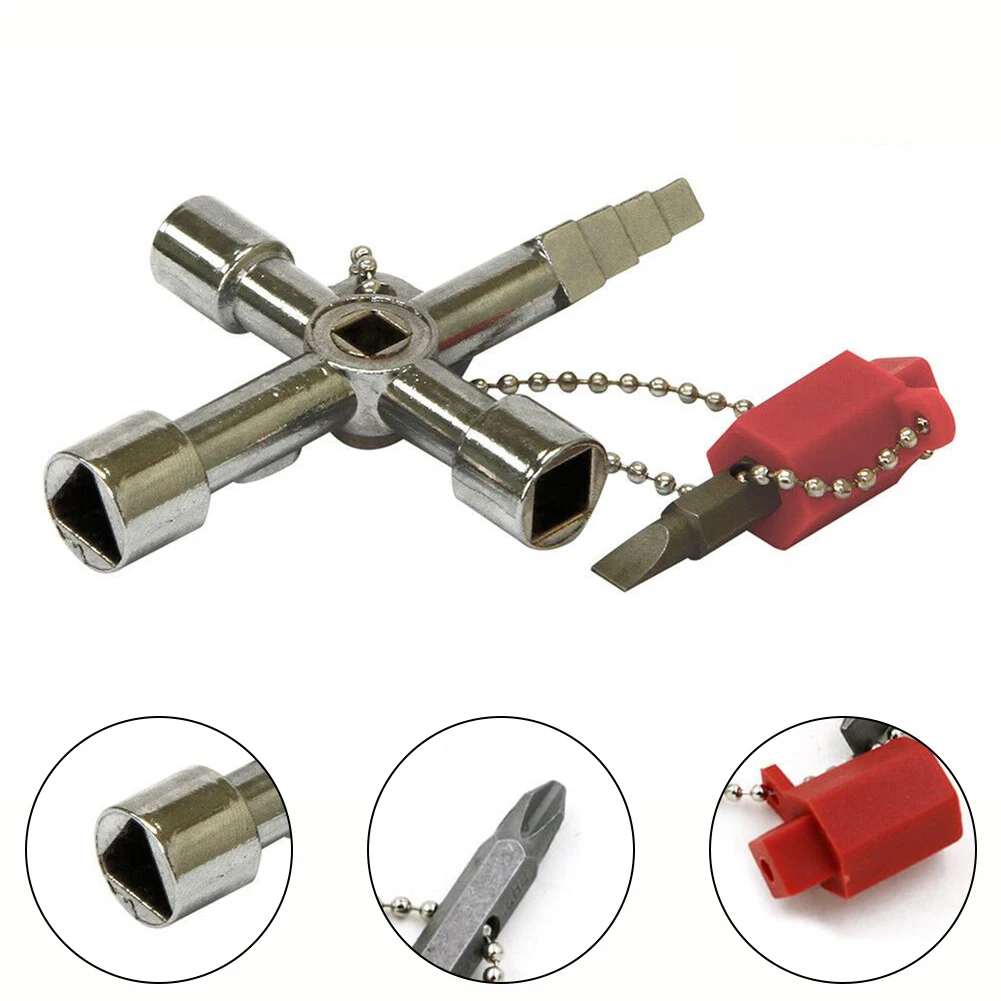 4 Ways Multifunction Triangle Wrench Key Plumber Keys Triangle For Gas Electric Meter Cabinets Bleed Radiators