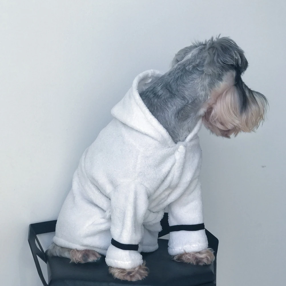

Dog Bathrobe with Hoodie Super Absorbent Pet Cat Robes for after Pajamas Medium Sized