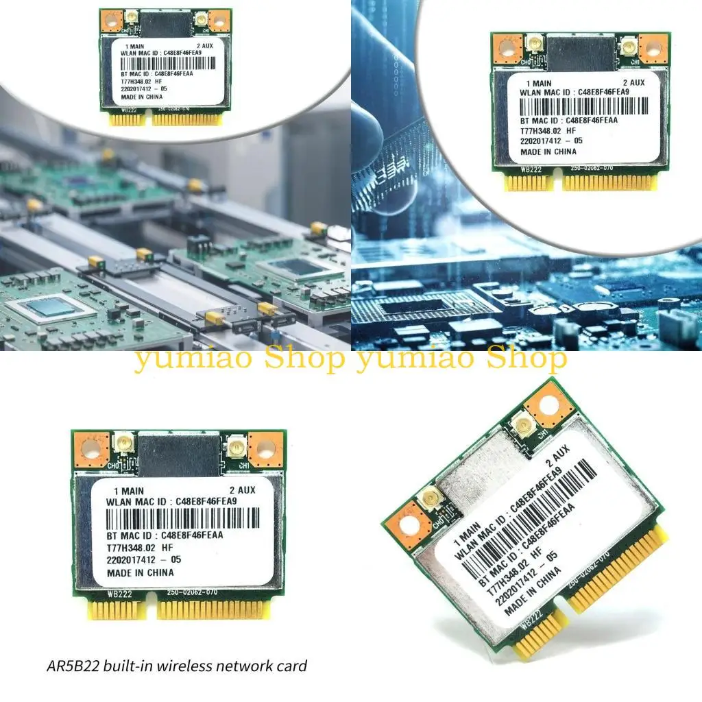 587B AR5B22 Thẻ mạng không dây nhanh, 300Mbps BT4.0 cho máy tính xách tay PCIe nhỏ