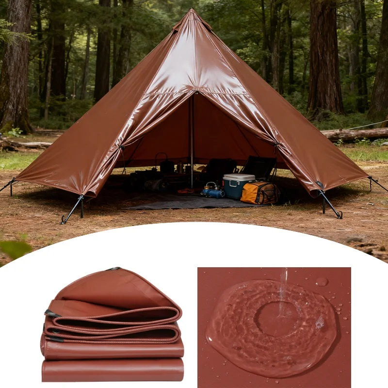 

Outdoor Outdoor Barbecue Canopy Windproof And Rainproof Easy To Install Customizable Style Coffee Colored Knife Scraper Cloth