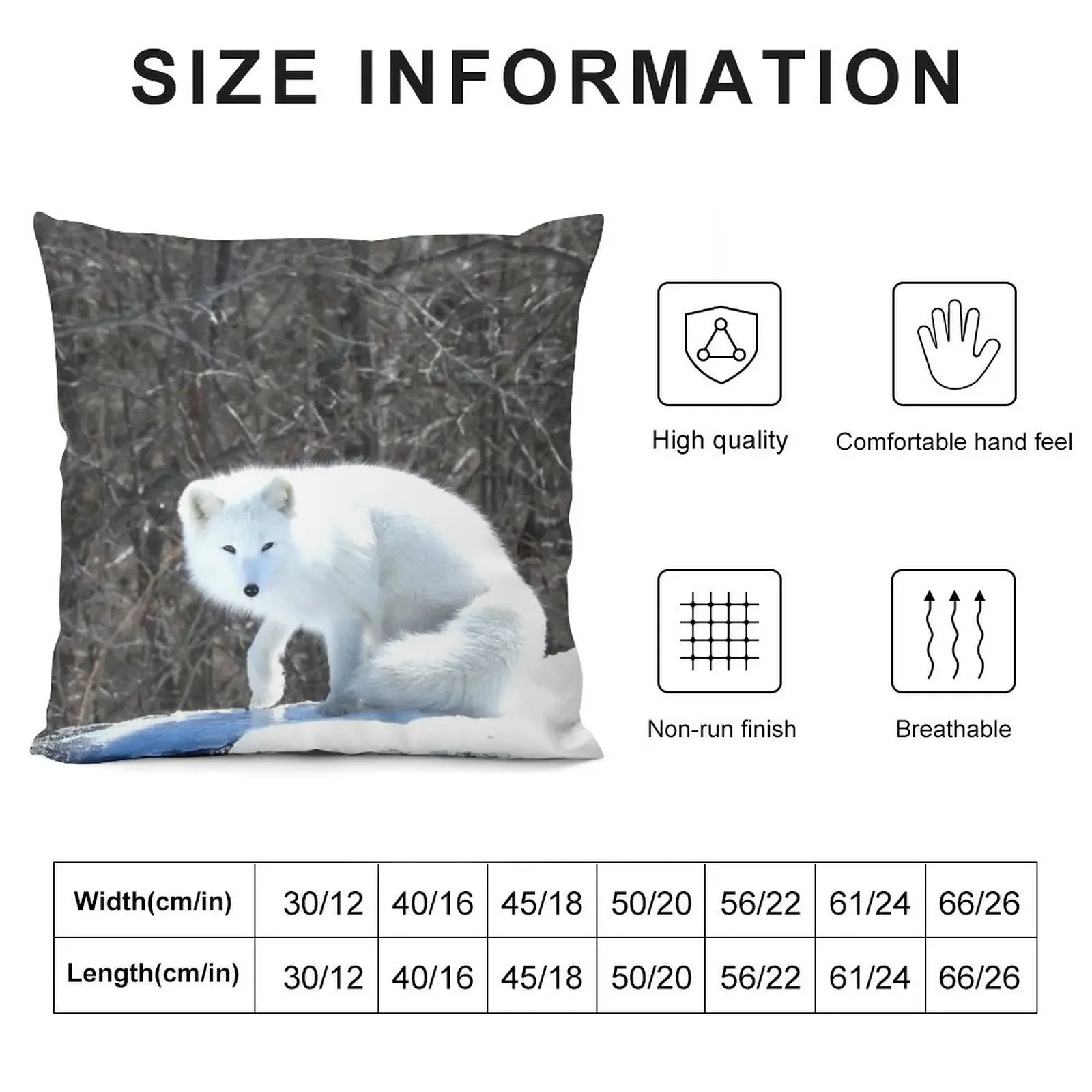 Artic Fox Throw Pillow Decorative pillow case Sofa Cushion pillow