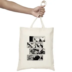 Jujutsu Kaisen Gojo Satoru Manga Japanese Anime Shopping Bags Canvas Tote Bag Mom Reusable Cloth  Harajuku Bag Handbag