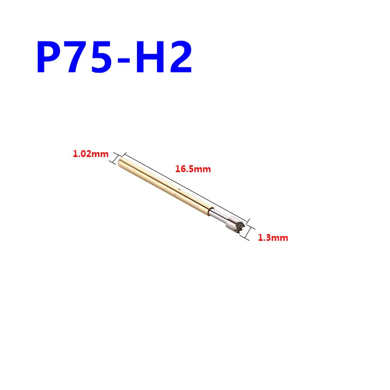 100PCS/Pack P75-H2 Plum Head Spring Test Probe Outer Diameter 1.02mm Length 16.5mm PCB Pogo Pin