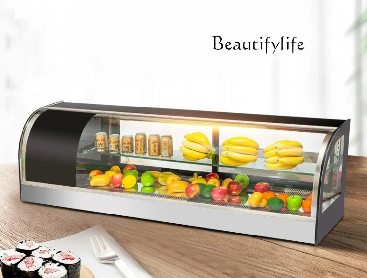 Маленький настольный Холодильный шкаф для тортов, коммерческий шкаф для хранения свежести фруктов