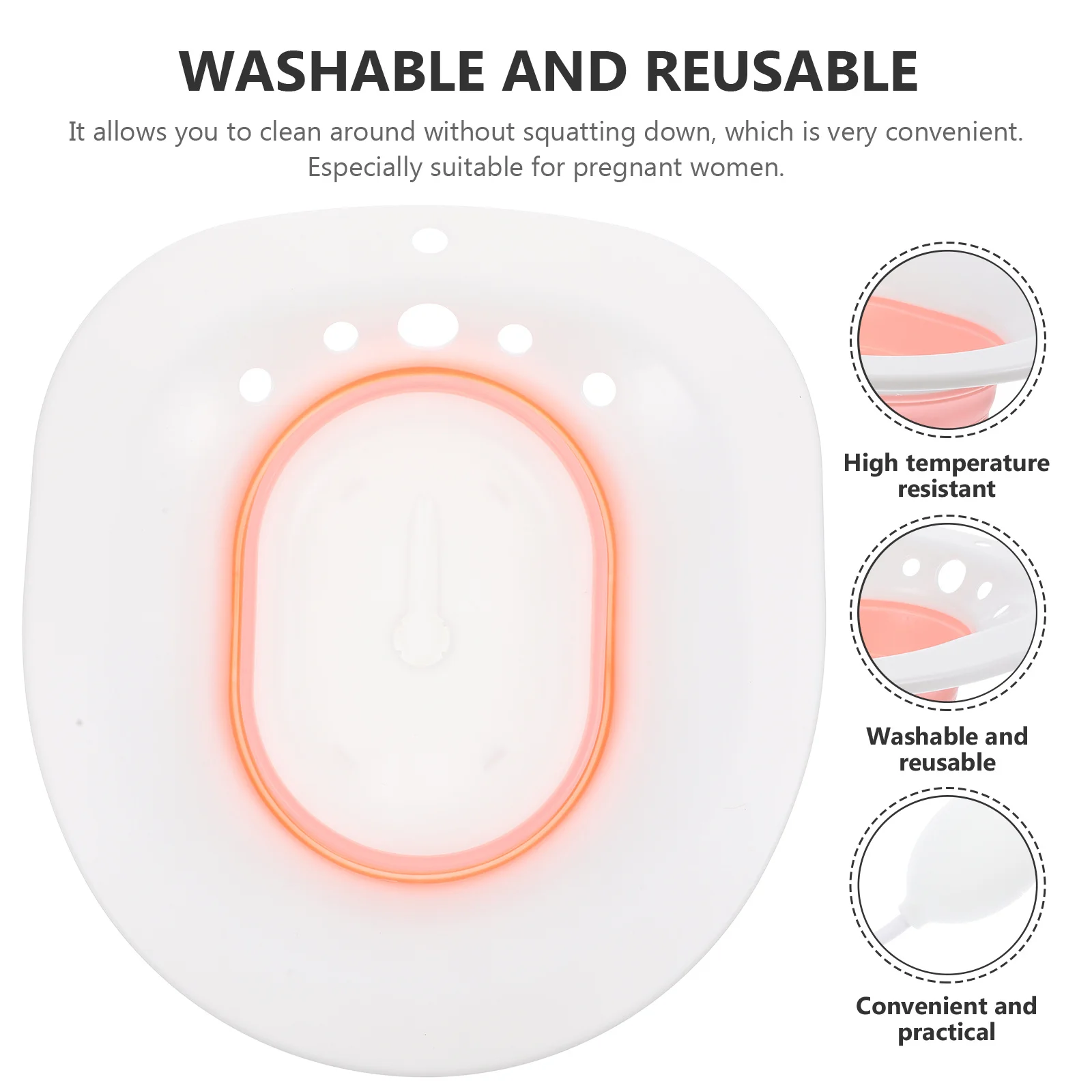 1 conjunto de bacia de banho de assento plástico pós-parto cuidados lavatório engrossado reutilizável resistente a altas temperaturas borda lisa feminino privado