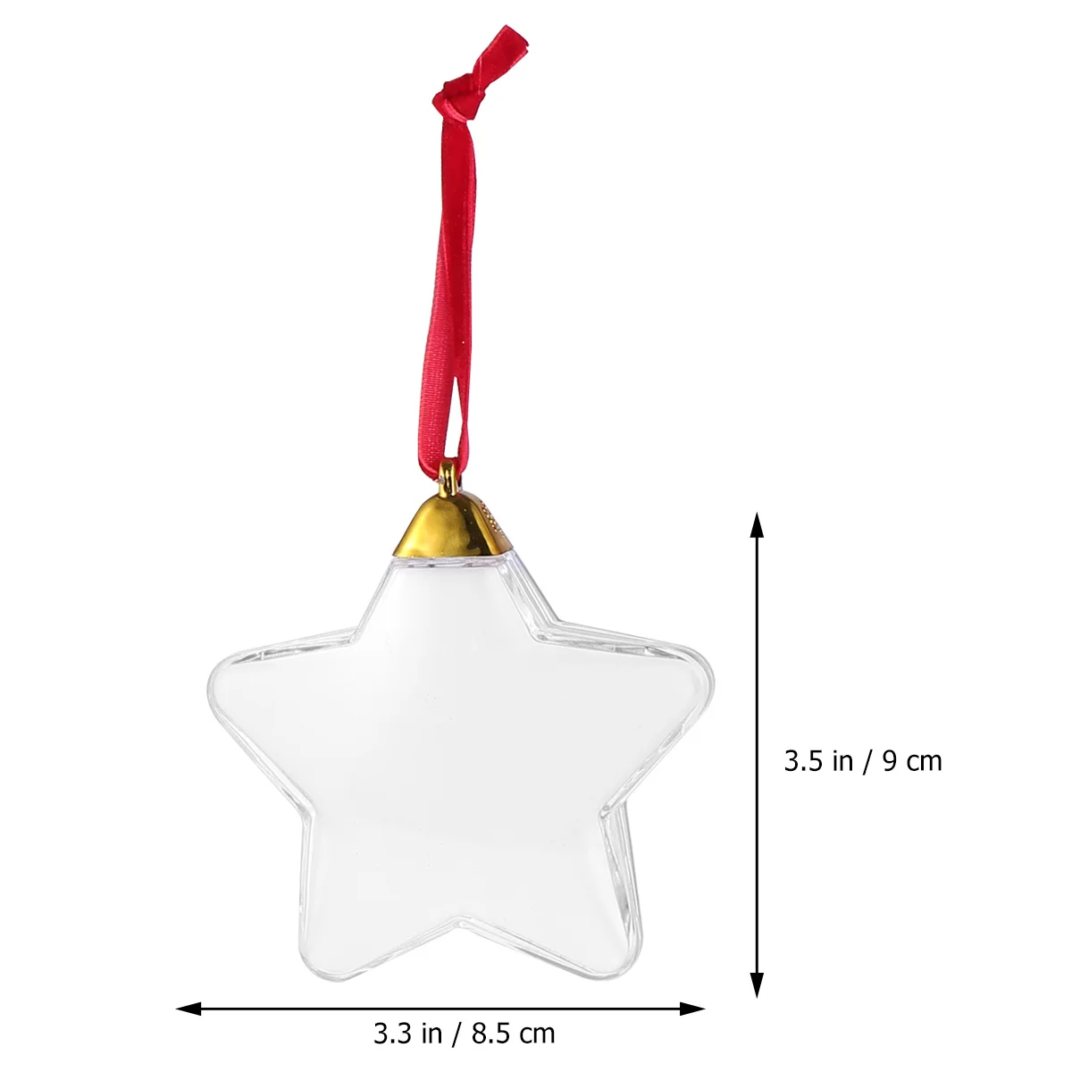 

6pcs Christmas Photo Ball Hanging Decor Star Shaped Diy Transparent Photo Rack For Xmas Tree Ornament Keepsake Decor Party