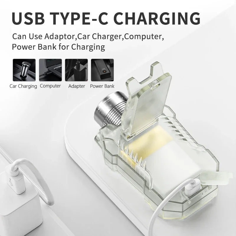 سلسلة مفاتيح متعددة الوظائف بمصباح يدوي EDC ، الحث ، المصباح الفلورسنت ، فلاش ليد ، USB قابلة لإعادة الشحن ، ضوء العمل في حالات الطوارئ