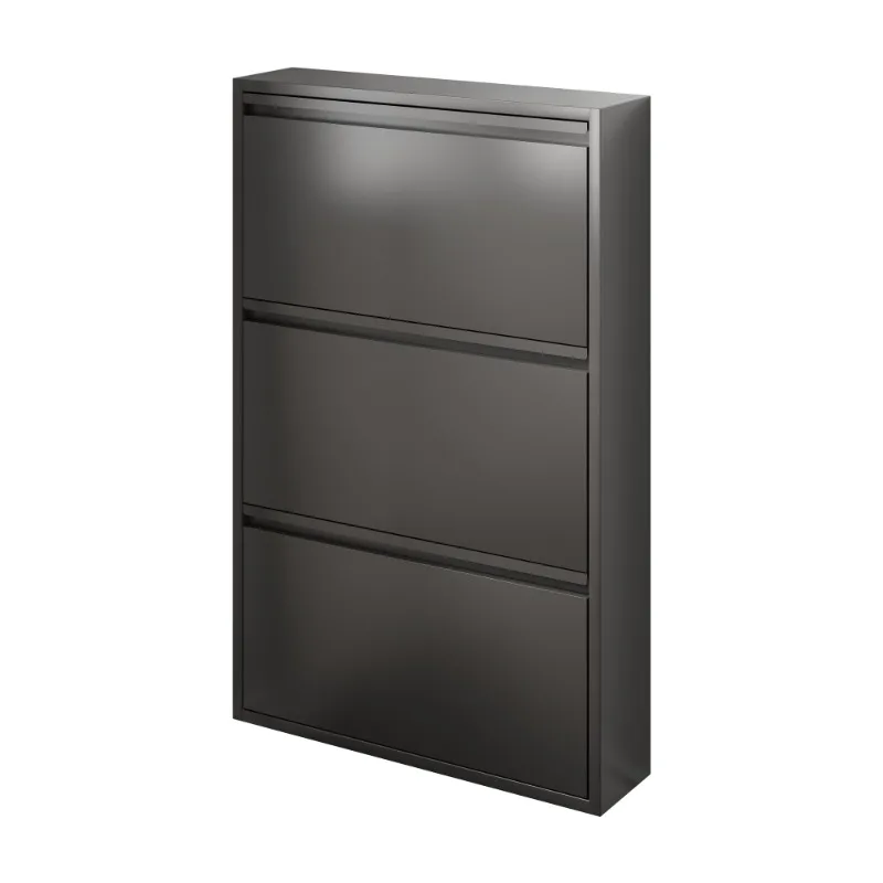 Steel shoe cabinet Modern independent vertical display stand Portable closed storage rack Living room furniture