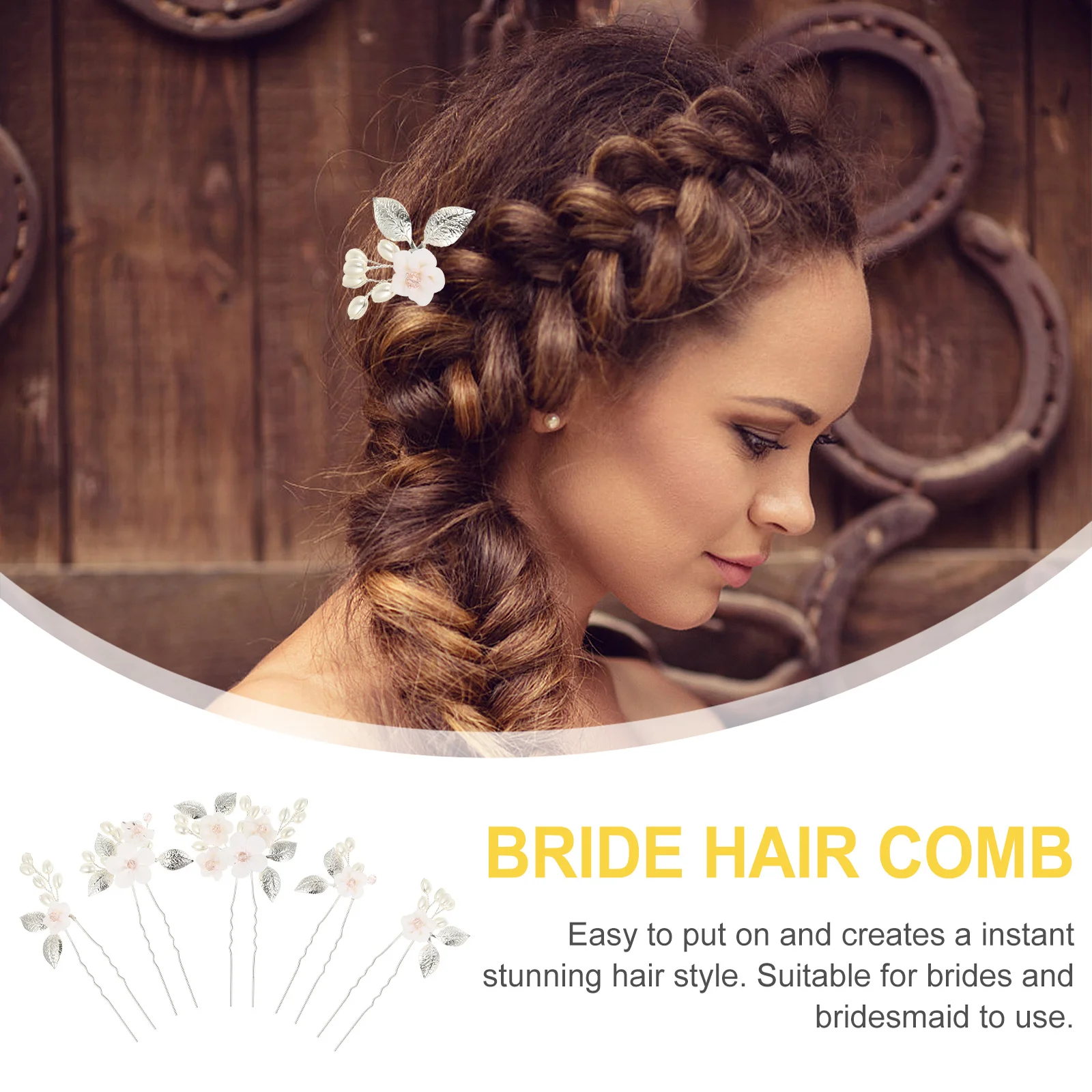 

5Pcs Elegant Crystal Hair Pins Stylish Bridal Hair Accessories for Women Wedding Party Prom Cosplay Festival Wear